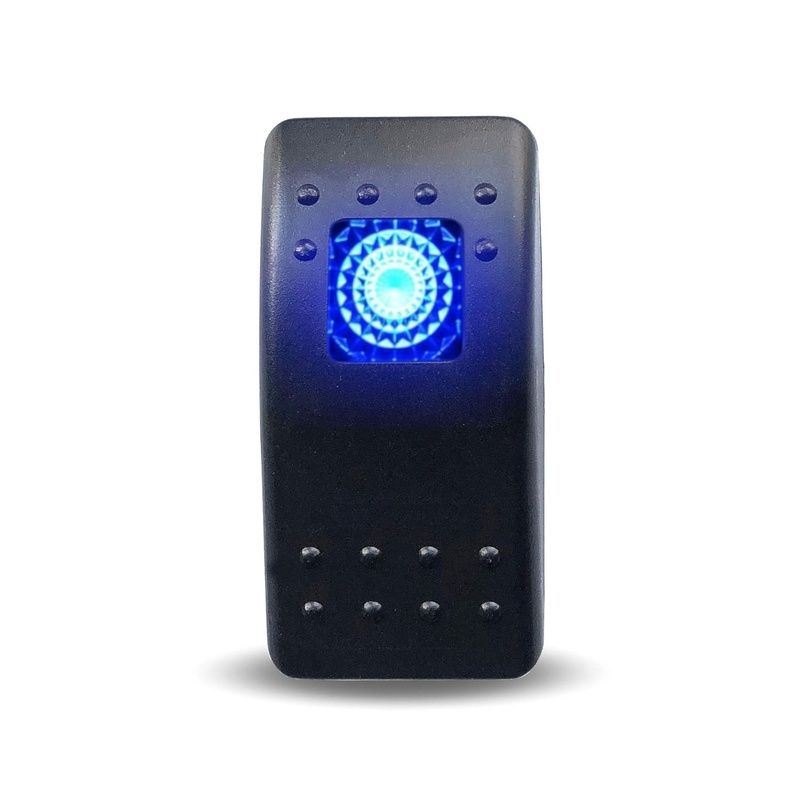 LED Rocker Switch, SPST ON-OFF, Panel Mount Package,24V,20A 