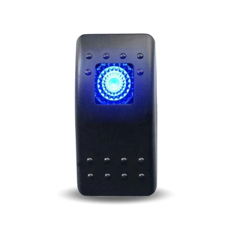 LED Rocker Switch, SPST ON-OFF, Panel Mount Package,24V,20A 