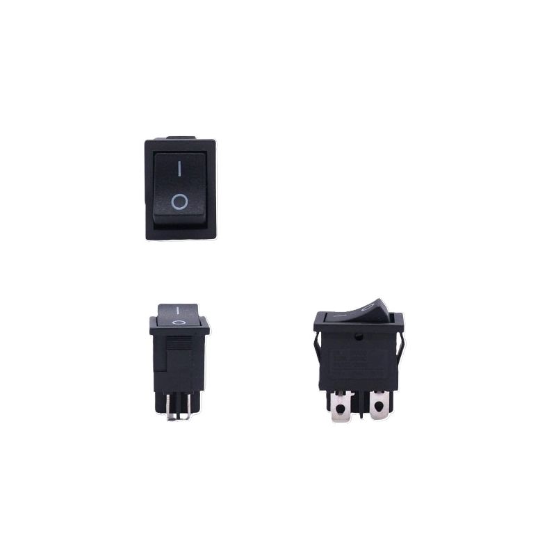 KCD1-4, Black Rocker Switch, Panel Mount Package