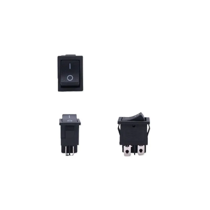 KCD1-4, Black Rocker Switch, Panel Mount Package