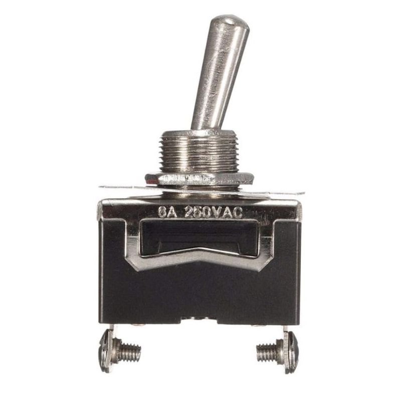 E-TEN 1021, ON-OFF 2-Pin Toggle Switch - 6A ,250VA,C SPST Heavy Duty Metal Toggle Switch