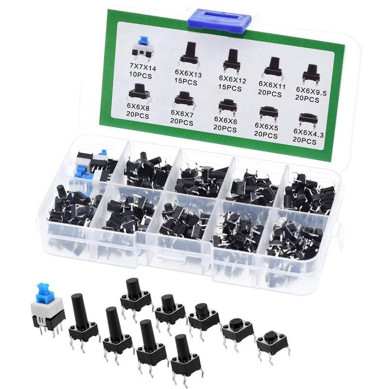 6x6-TK180, Tactile Switch Assortment Kit, Through-Hole Package