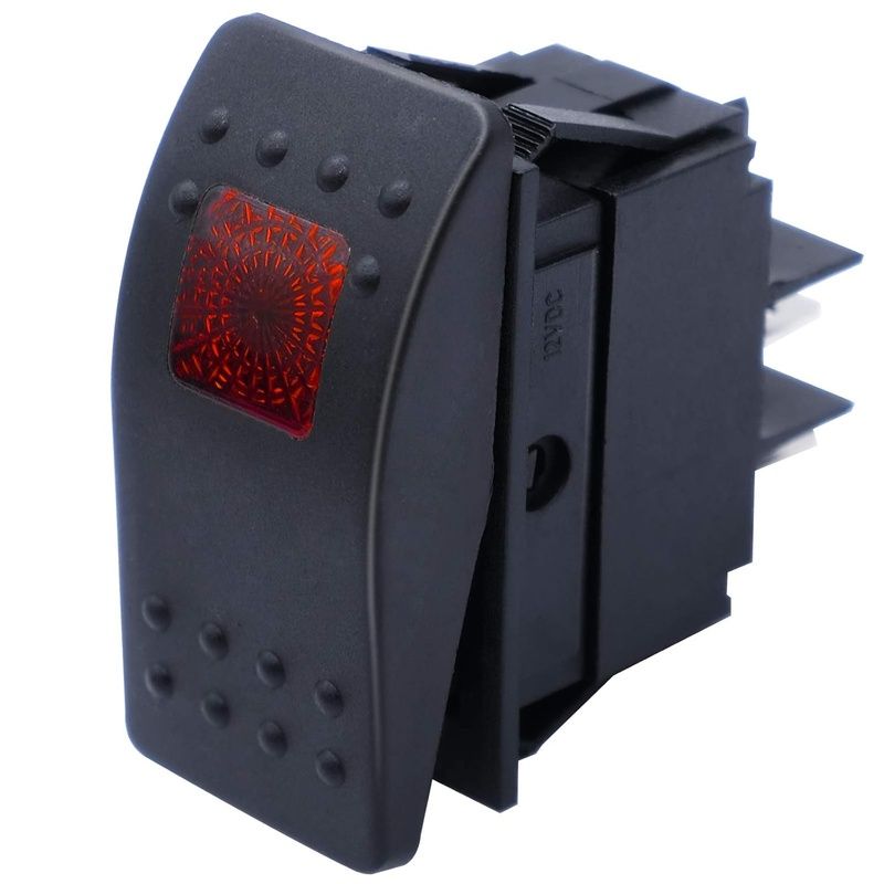 MRK-RLED-RD, Red LED Illuminated Rocker Switch, Panel Mount Package