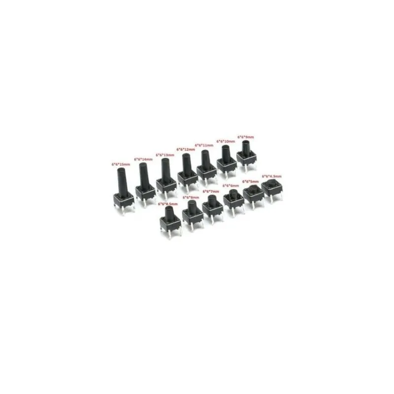 Round‑Button Tactile Switch, Momentary Push Button