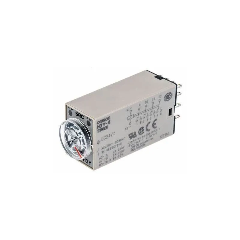 H3YN-2, Multifunction Timer Relay, 24VAC, 1S–10M, DPDT, Plug-in