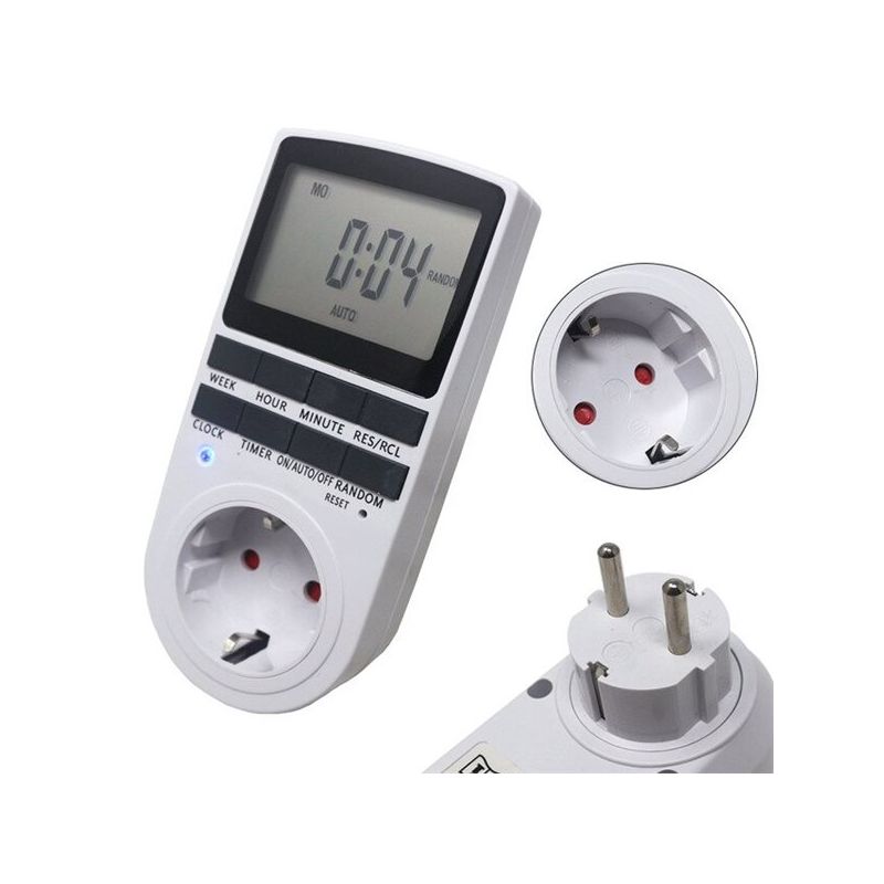 CNMAWAY TS-839 Electronic Digital Timer Switch – 24-Hour Cyclic Programmable Outlet, 15A 1800W, EU Plug Timing Socket