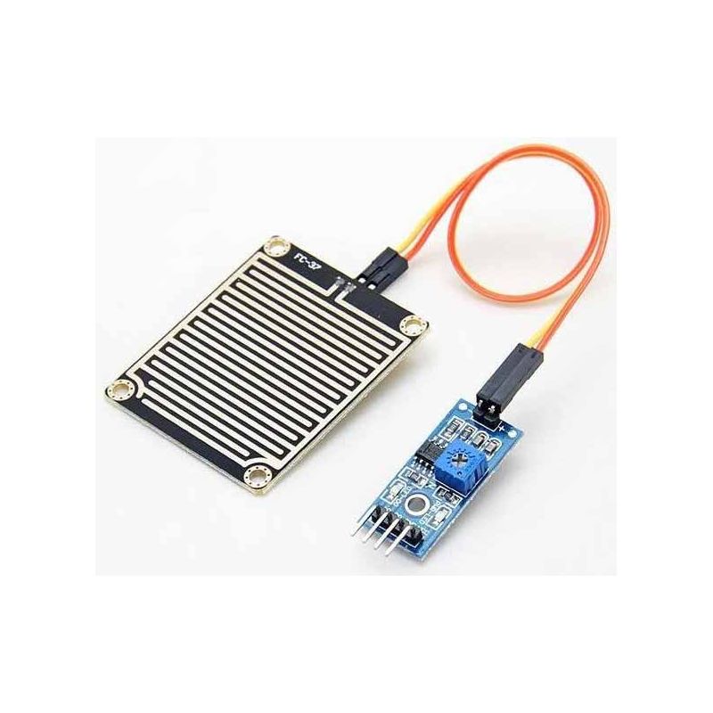Rain Drop Sensor Module for Arduino – Dual Analog/Digital Output, Adjustable Sensitivity, Weather Monitoring Kit with Nickel-Plated Sensing Pad