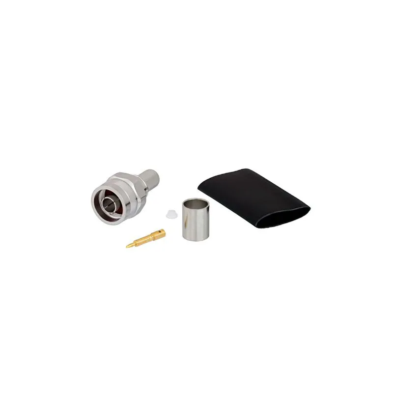 N Male Connector Crimp/Solder Attachment for LMR-400, PE-C400, PE-B405 IP67 Rated