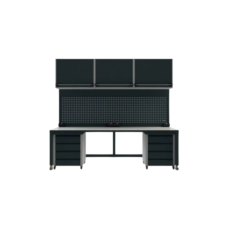 Heavy-Duty Workbench with Wall-Mounted Features