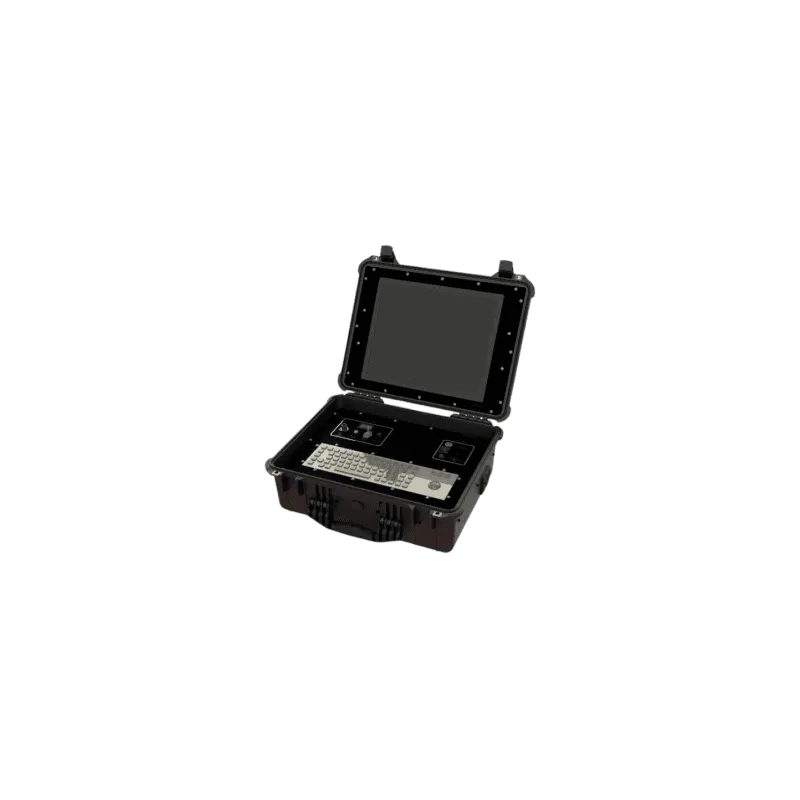 Customized Mobile Control Station Rugged Portable Console with Integrated Screen, Keyboard & Sw