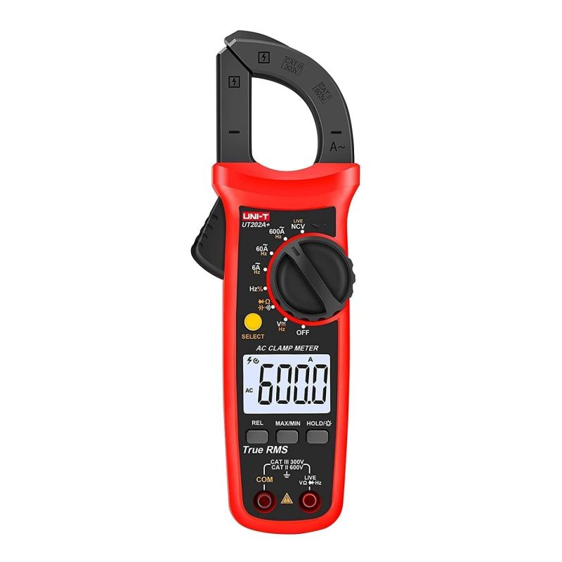 UNI-T UT202A+ Digital Clamp Multimeter – True RMS, 600A AC Current, NCV & Live Wire Test, Professional Auto-Ranging Multi-Tester