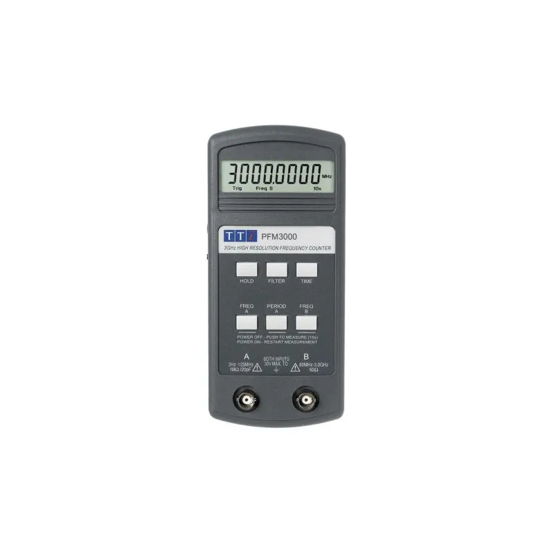 PFM3000 3GHz High-Resolution Frequency Counter, 3Hz–3GHz, 8.5-Digit Display