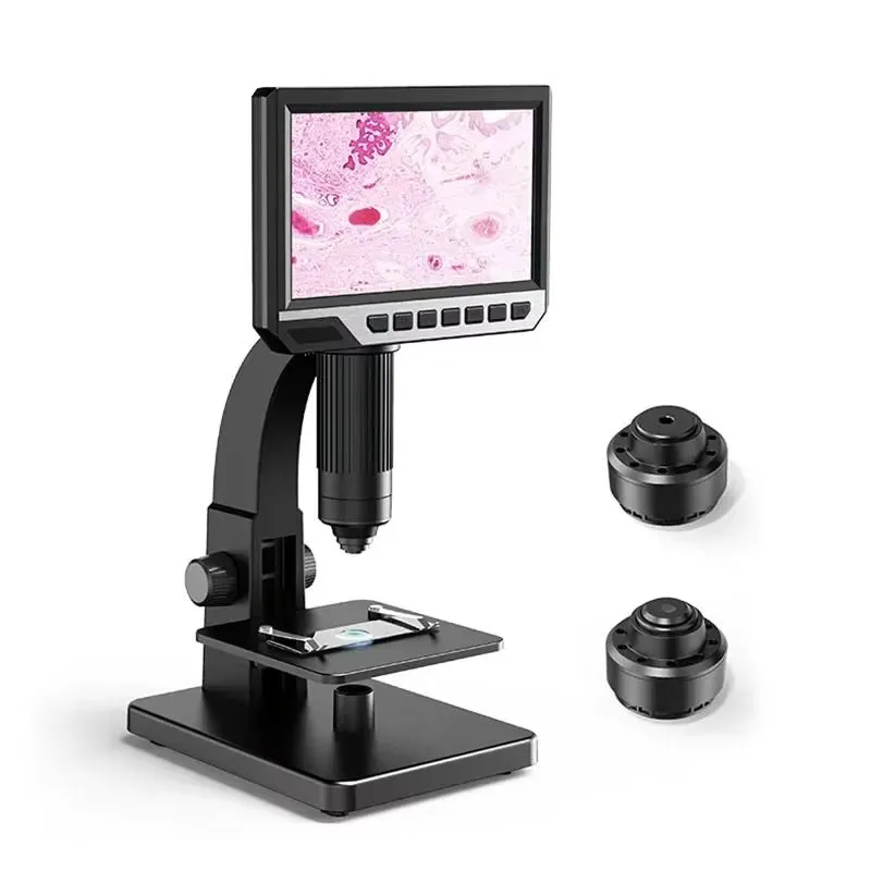 Inskam 315 1200X Dual Lens Digital Microscope – 7-Inch HD IPS Screen, 12MP Biological & Industrial Inspection Kit with Dual Light Source