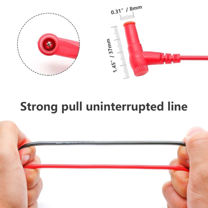 Multimeter Test Leads - Needle Tip Probe Set with Silicone Cable