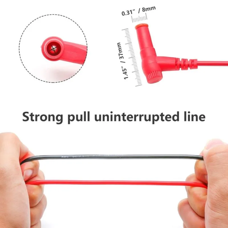 Multimeter Test Leads - Needle Tip Probe Set with Silicone Cable