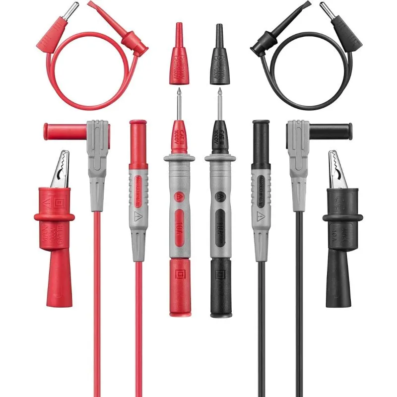 8Pcs Multimeter Test Leads Set 1000V 10A with Alligator Clips Mini Hooks and Test Probes CAT III CAT IV 600V