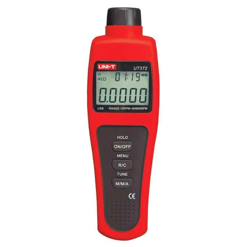 UNI-T UT372 Non-Contact Digital Tachometer – 99,999 RPM Laser Photoelectric RPM Meter with USB Interface, Counter Function & Data Logging