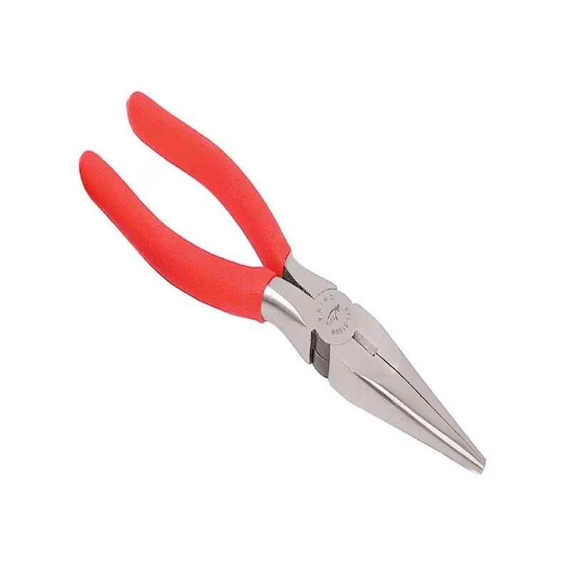 JT-18, Toothless Flat Nose Plier, 125mm, Red PVC Handle
