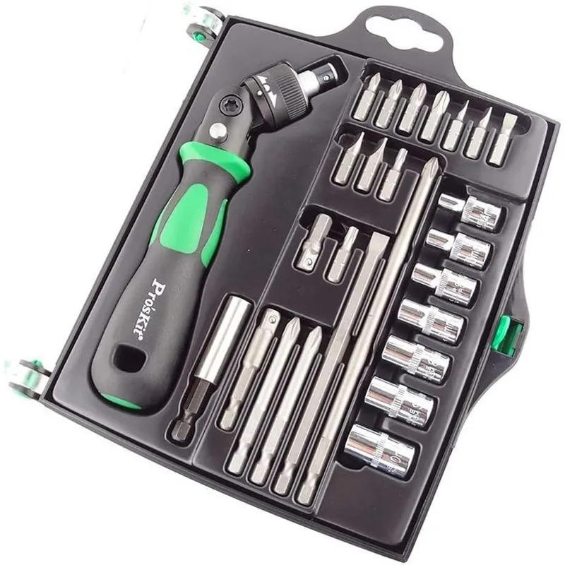 SD-2314M – 25-in-1 Reversible Ratchet Screwdriver & Socket Set with Multi-Angle Pivot Head