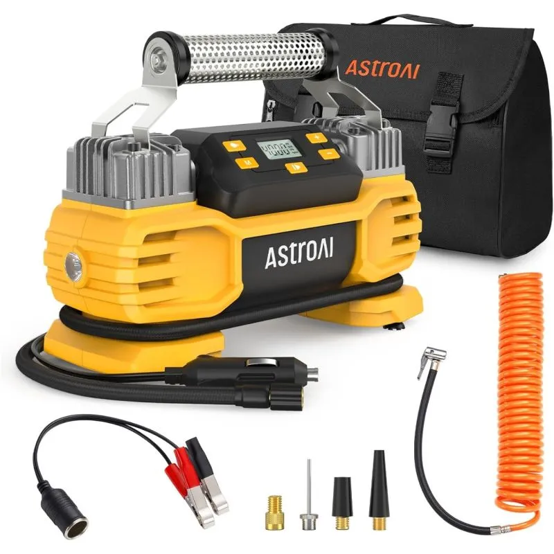 AstroAI T2 Heavy Duty Portable Air Compressor 160 PSI Dual Cylinder Tire Inflator for Trucks SUVs RVs Cars