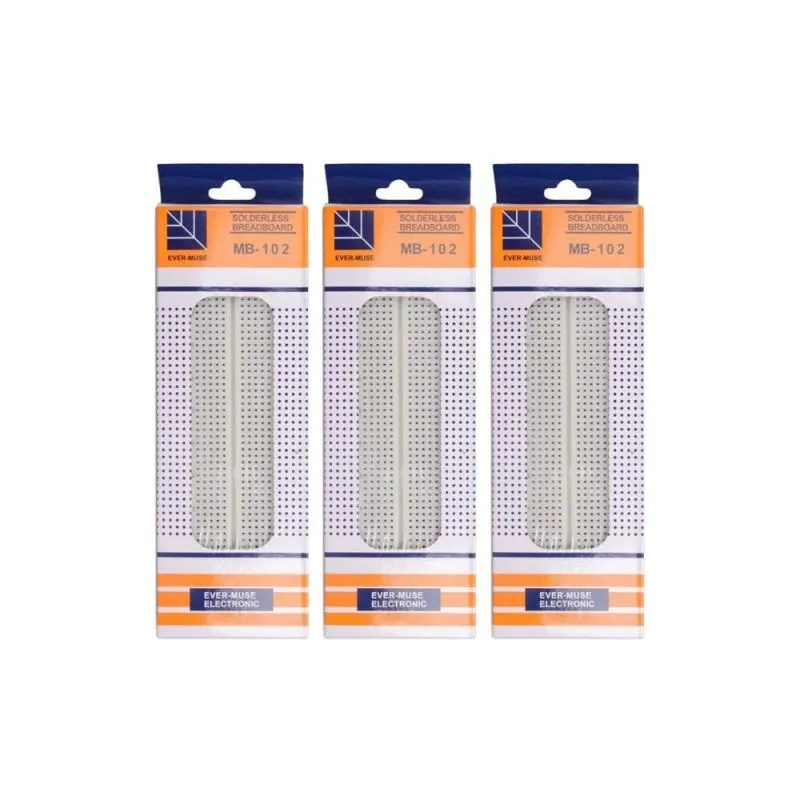 830-Point Solderless Breadboard Ideal for Arduino,Raspberry Pi,and Electronics Prototyping,3 Pieces