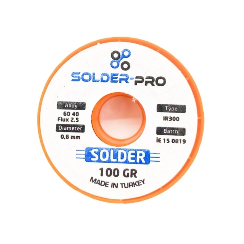 Solder Wire, 0.6mm Diameter, 100g Spool, 60/40 Alloy, Flux 2.5%