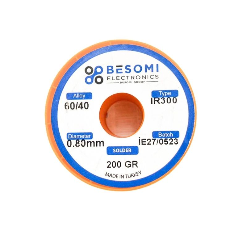 Solder Wire, 0.8mm Diameter, 200g Spool, 60/40 Alloy, Type IR300