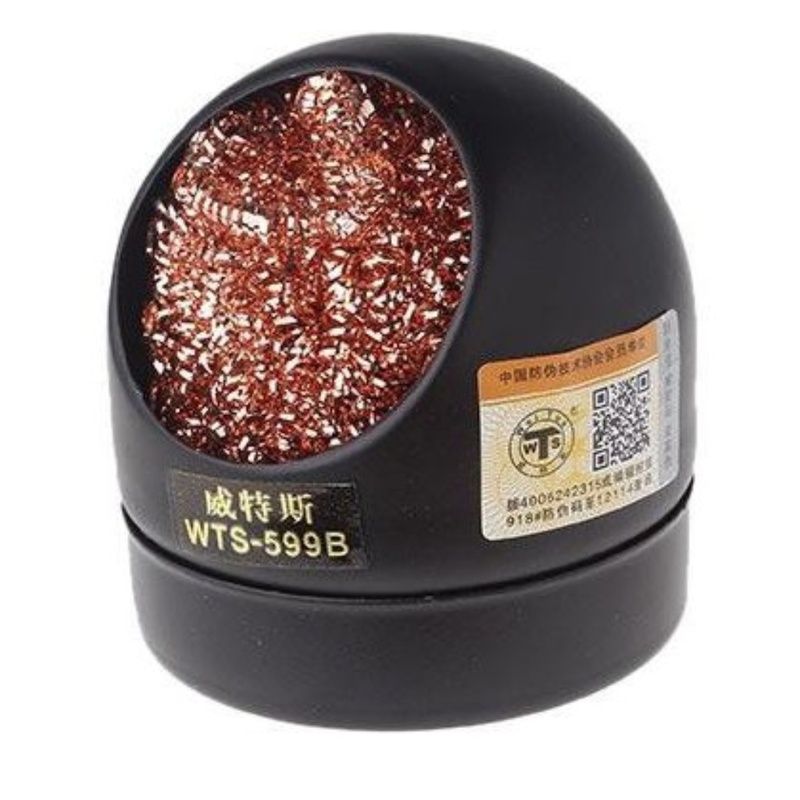 WTS-599B Soldering Tip Cleaner, Brass Wire Sponge with Holder