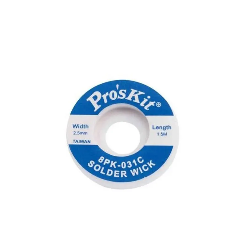8PK-031C,Desoldering Wick, 2.5mm Width, 1.5m Length, Solder Braid