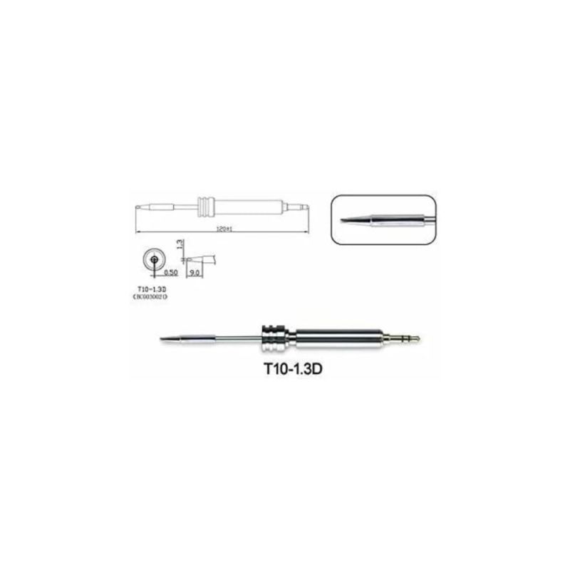 T10-1.3D, Soldering Tip, 1.3mm Chisel
