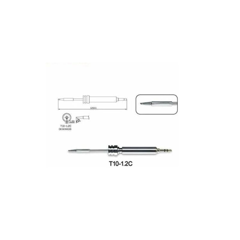 T10-1.2C, Soldering Tip, 1.2mm Chisel