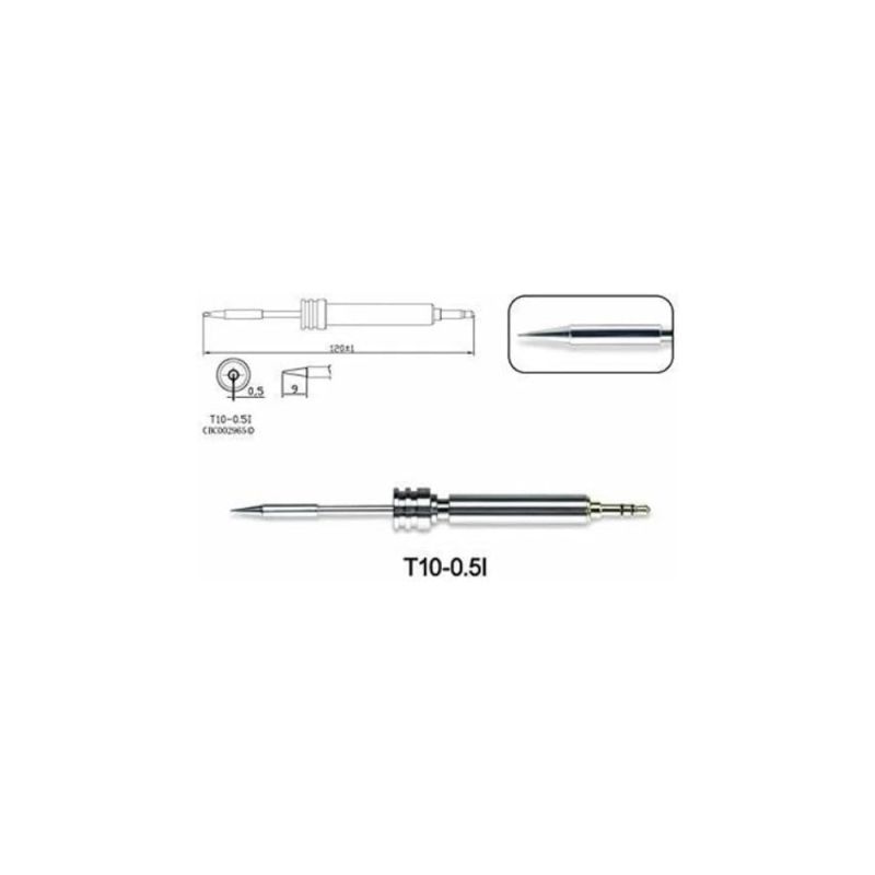 T10-0.5I, Soldering Tip, 0.5mm Conical (I-Type)