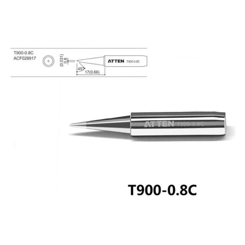 T900-0.8C ,Soldering Iron Tip - Chisel Tip for Precision Soldering
