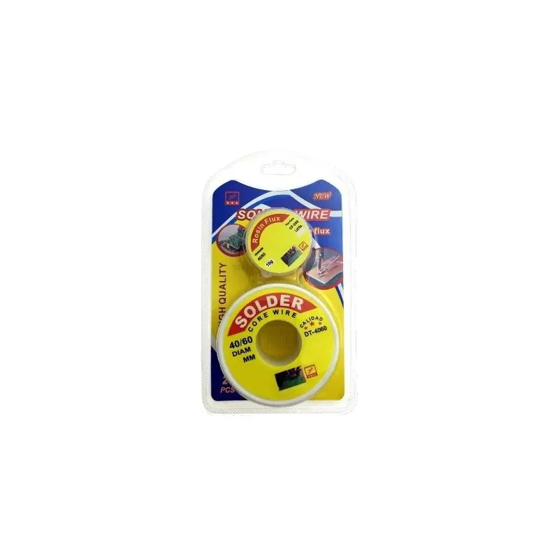 DT-4060, Soldering Wire and Rosin Flux Set, 40/60 Alloy, Combo Pack for Electronics Soldering