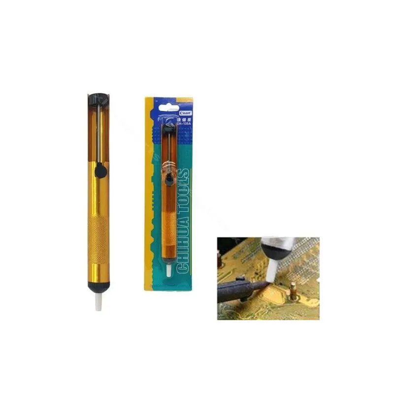 CH‑135A Desoldering Pump, Manual Solder Sucker Tool, High Vacuum, Aluminum Body