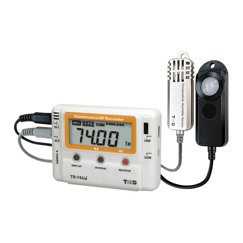 TR-74Ui-S USB Connectible Illuminance & UV Logger with High Precision Temperature and Humidity Sensor