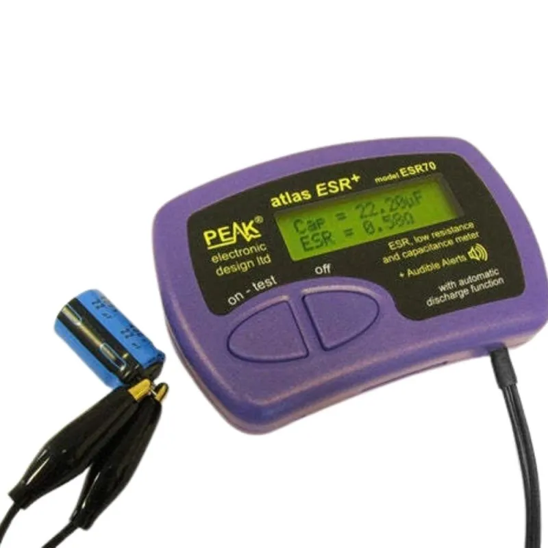 ESR70 Atlas ESR+ Capacitor Tester – 0.00–40Ω ESR, 1µF–22,000µF Capacitance