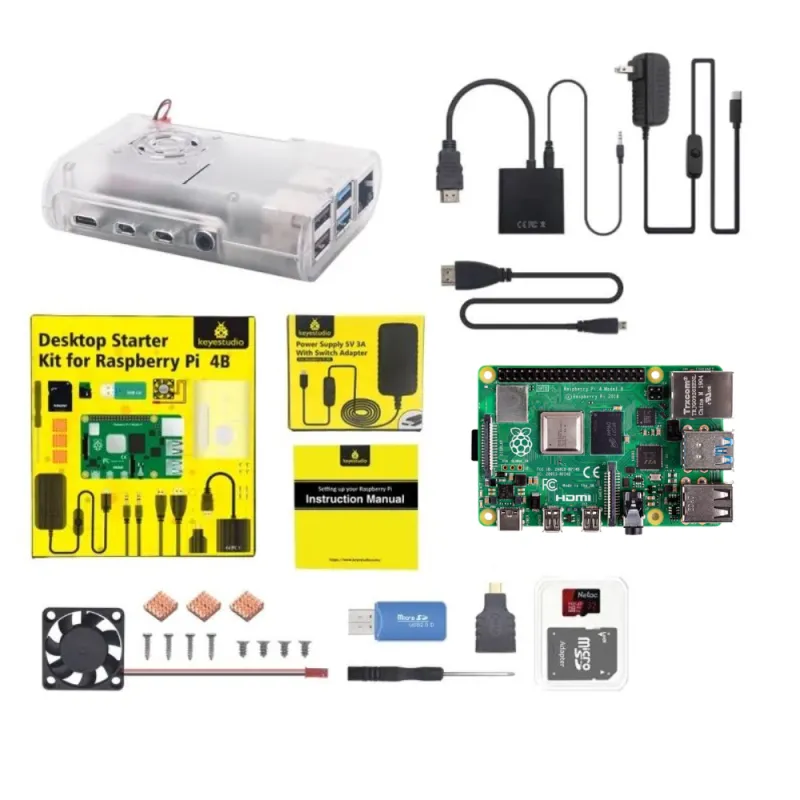 Raspberry Pi 4 Model B 4GB Complete Starter Kit with Keyestudio Accessories
