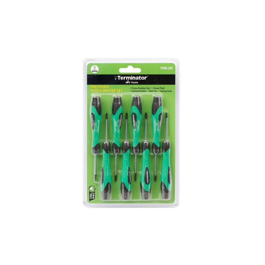 Terminator TTSDS 328 Screwdriver Set 6-Piece Precision Flat Torx Phillips