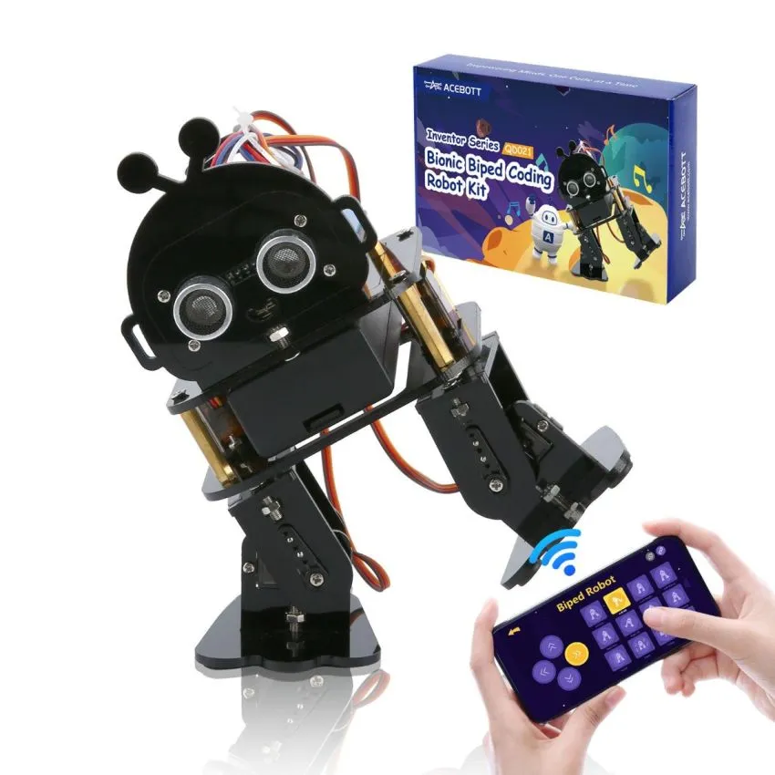 ACEBOTT Bionic Biped Robot Kit with ESP32 Controller Board | Supports Arduino, ACECode & Python Programming | For Home & K-12 Classroom STEM Education (without Battery)