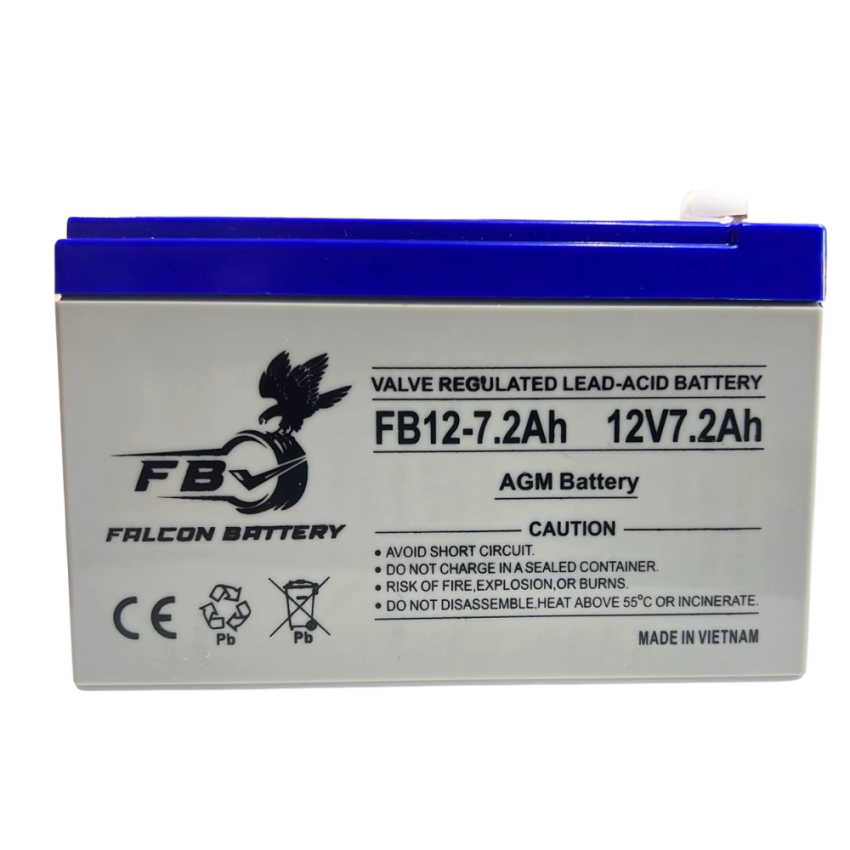 12V 7.2Ah Sealed Lead Acid Battery AGM VRLA – Rechargeable Backup Power Battery