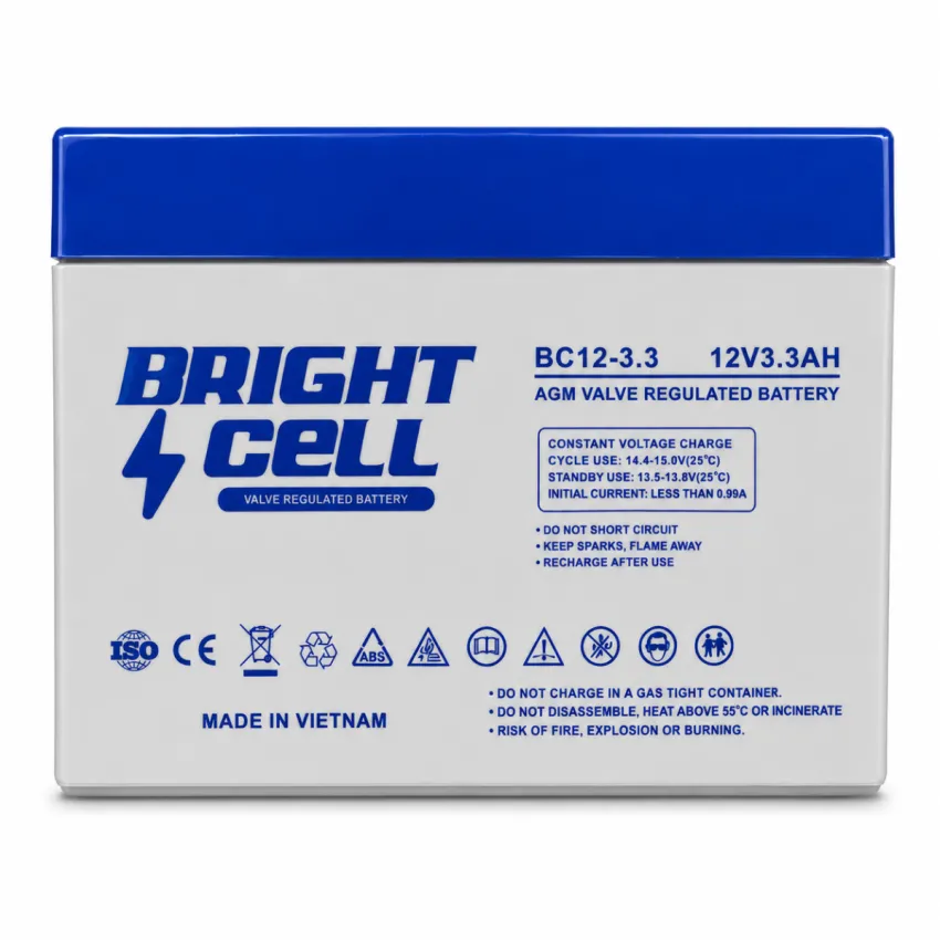 Bright Cell BC12‑3.3 12V 3.3Ah SLA (Sealed Lead‑Acid) Rechargeable Battery