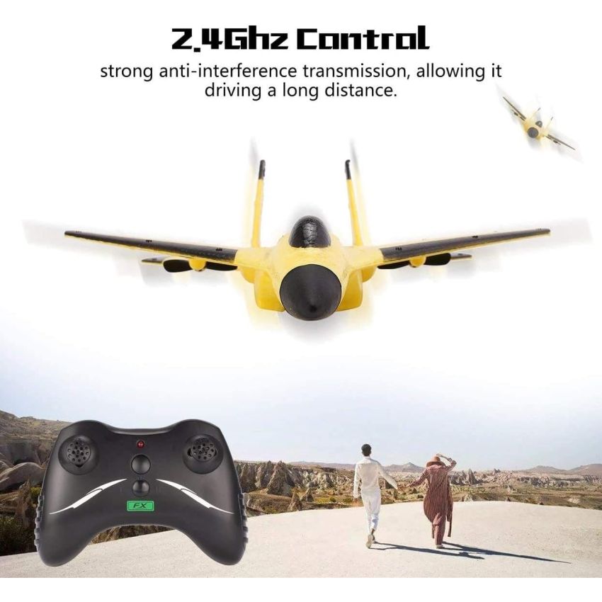 SU-35 RC RC Plane Drone with 2.4GHZ 2CH, Remote Channel Remote Control Airplane, Control Flying Paper Aircraft Toys Indoors & Outdoors Easy to Fly Best Gift for Adults and Children,Yellow