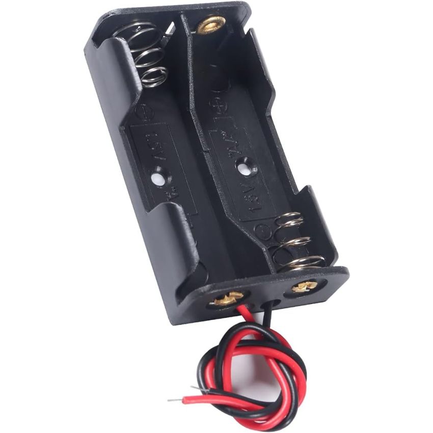 2-Way AA Battery Holder, Wired Connection for 1.5V Batteries