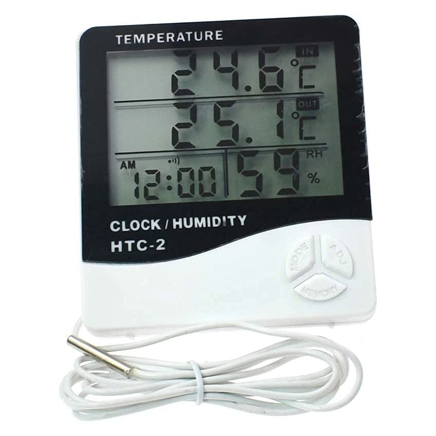 HTC-2 High Quality Room Electronic Temperature Humidity Meter Digital Thermometer Hygrometer Weather Station Alarm Clock