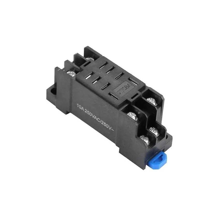 DTF08A, 8-Pin Relay Socket Base - Screw Terminal, DIN Rail Mountable