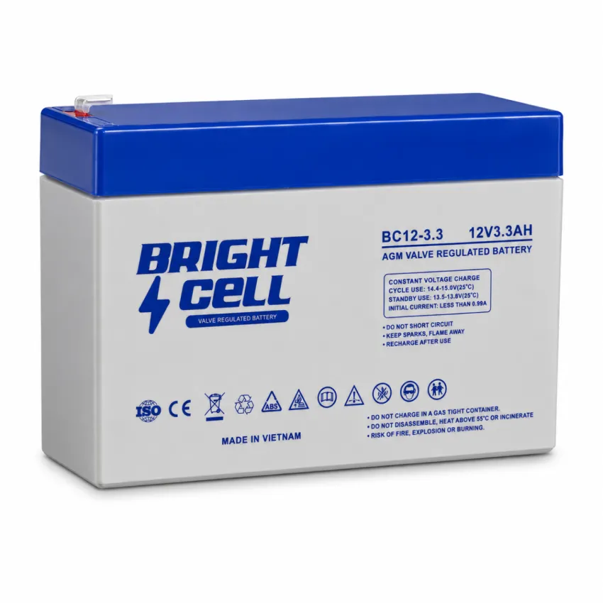 Bright Cell BC12‑3.3 12V 3.3Ah SLA (Sealed Lead‑Acid) Rechargeable Battery
