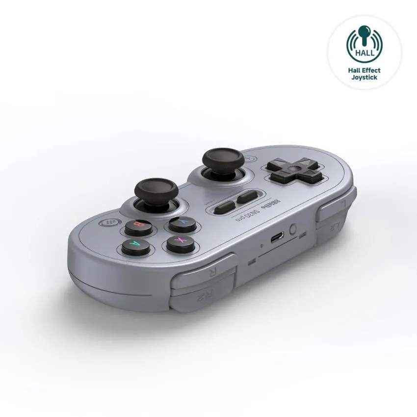 80DM02, SN30 Pro Bluetooth Controller, Hall Effect Joystick Update,Gray