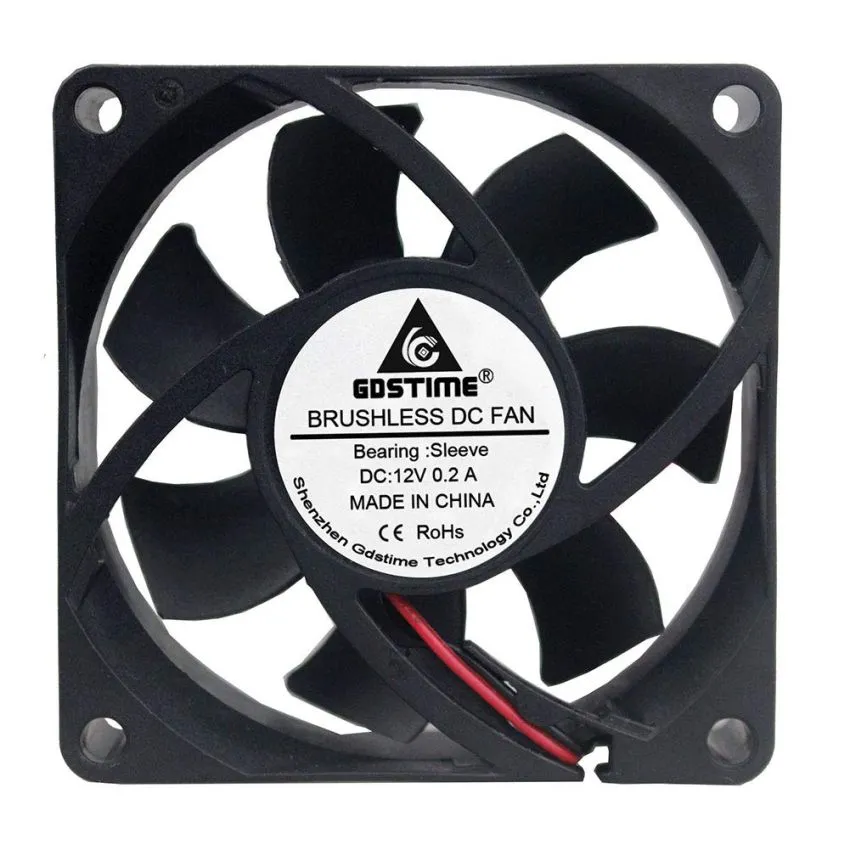 DC 12V 0.2A Ball Bearing Cooling Fan - 60mm x 60mm x 25mm