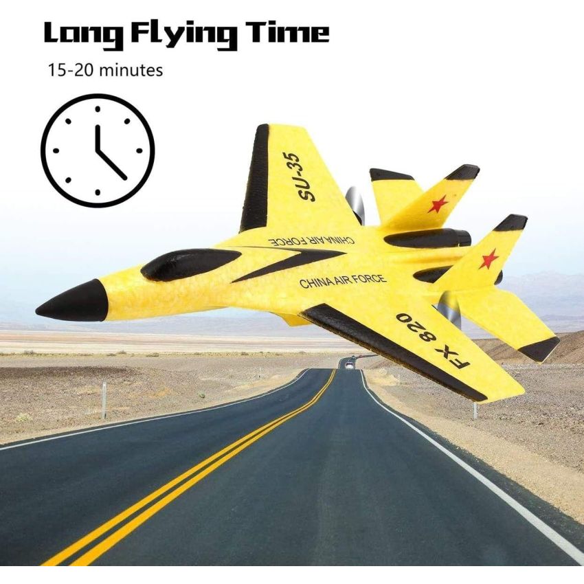 SU-35 RC RC Plane Drone with 2.4GHZ 2CH, Remote Channel Remote Control Airplane, Control Flying Paper Aircraft Toys Indoors & Outdoors Easy to Fly Best Gift for Adults and Children,Yellow